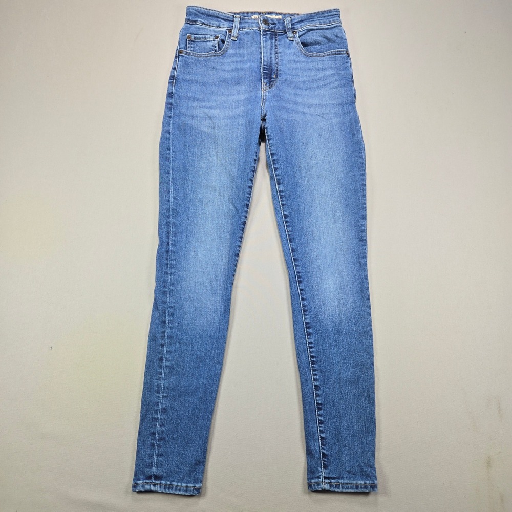 Levi's 721 Big E High Rise Skinny Jeans Medium Wash Stretch Blue Womens 28 x 28